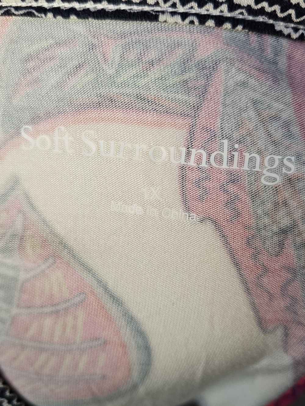 Soft Surroundings Tigerwood Placed Print Tunic Top in Ecru Multi - Picture 9 of 9